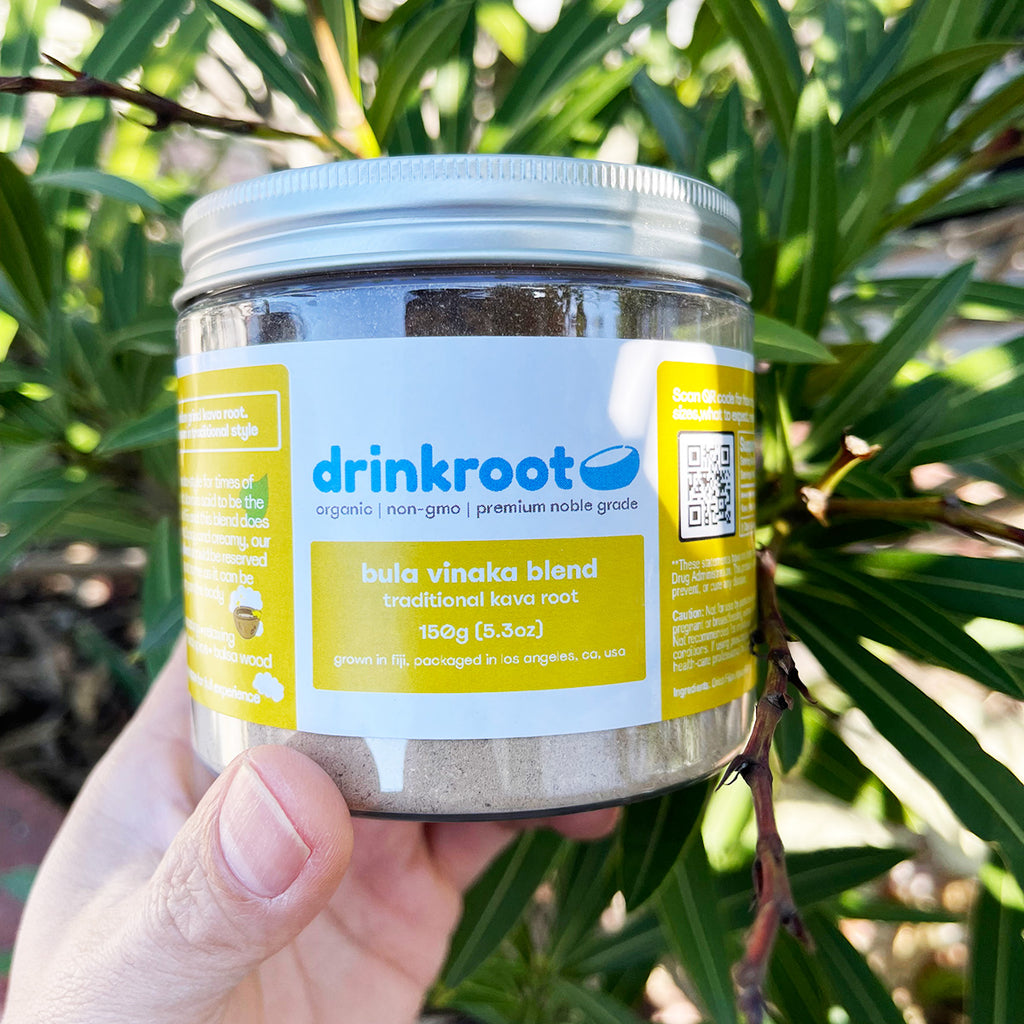 Bula Vinaka Traditional Kava jar formed for strong Fijian depth, heavy grounding calm, and night cap relaxation.