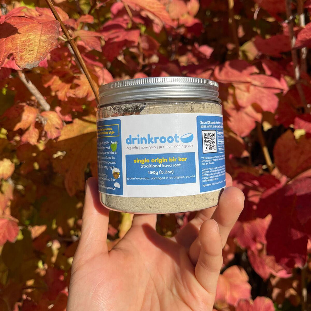 Bir Kar Traditional Kava jar showcasing a nutty balanced profile, heady clarity, and smooth grounding calm.