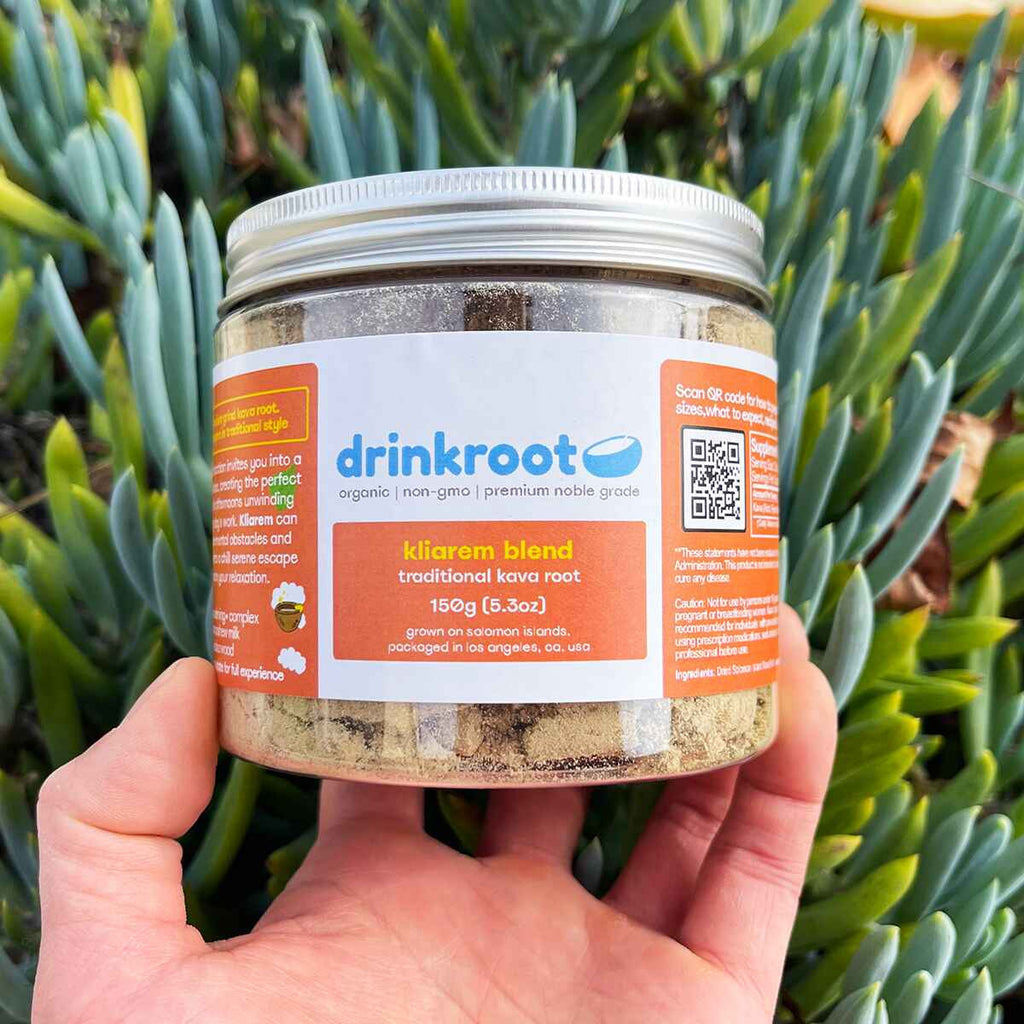Kliarem Traditional Kava jar designed for post workout recovery, velvety body feel, and soothing muscle calm.