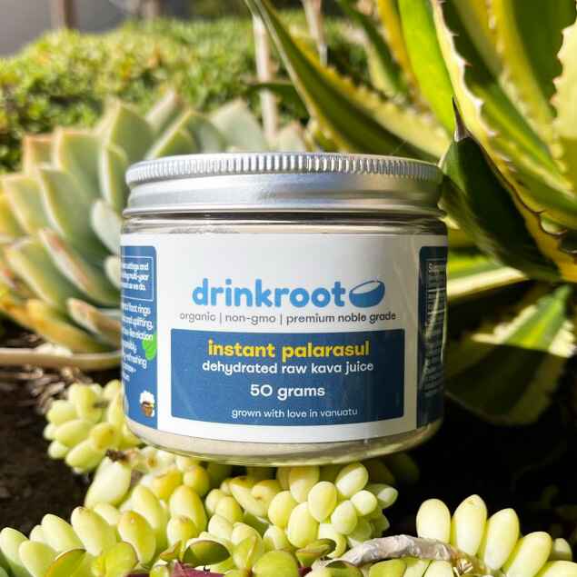 Palarasul Instant Kava jar brewed for smooth creamy character, gentle uplift, and peaceful clarity.