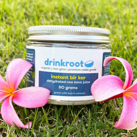 Bir Kar Instant Kava jar whose nutty, earthy character, creates balanced calm and steady focused ease.