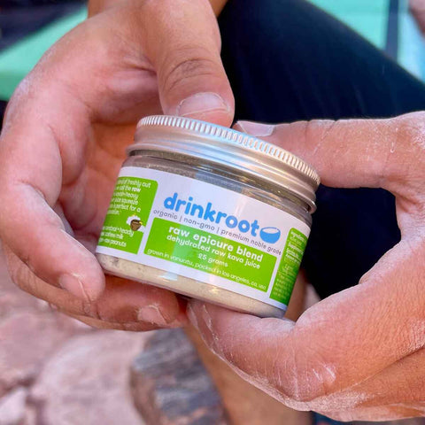 Raw Epicure Instant Kava jar brewed from fresh roots, delivering smooth potency, euphoric lift, and clear island clarity.