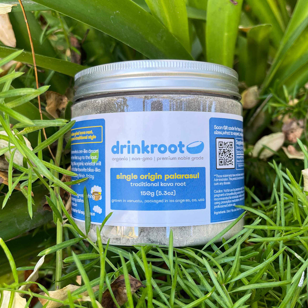 Palarasul Traditional Kava jar expressing smooth calm, gentle uplift, and grounded peaceful clarity.